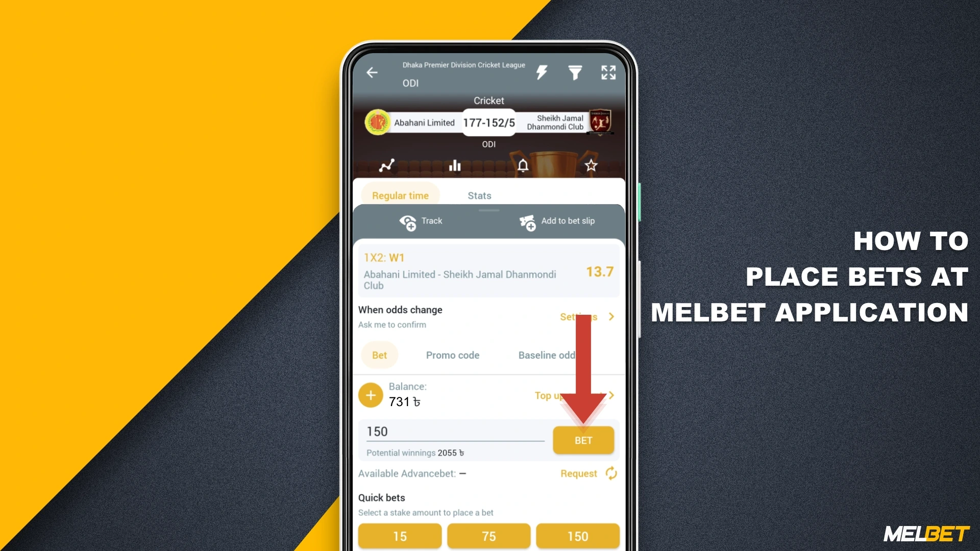 Check out this quick guide on how to place a bet in Melbet's app